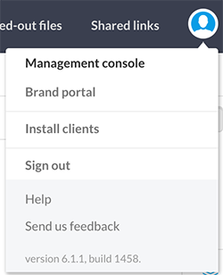 The Management Console option in the Avatar menu