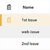 The Current Issue column shows which Issues are set as the Current Issue