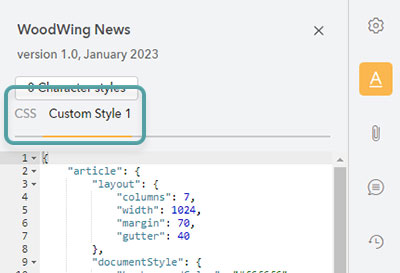 Custom styles appear as tabs in the Look and Feel panel