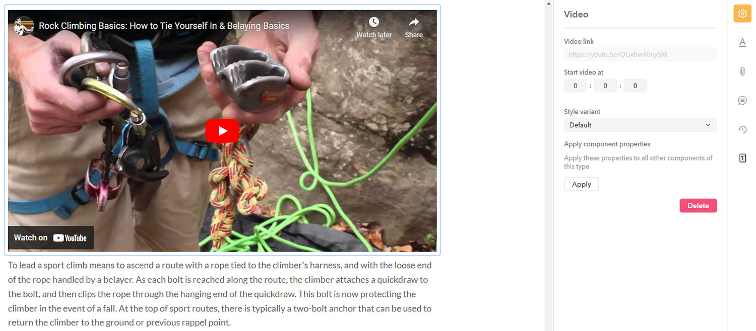 An embedded YouTube video