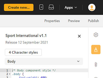 The number of available character styles at the top of the Styles panel.