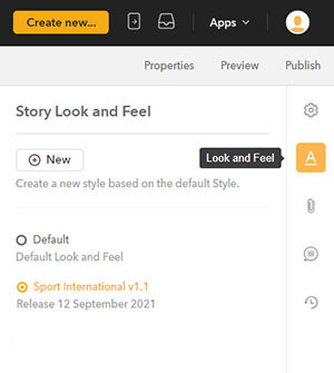 The Look and Feel panel