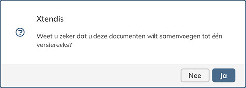 Een melding waarin wordt gevraagd te bevestigen dat documentversies moeten worden gecombineerd