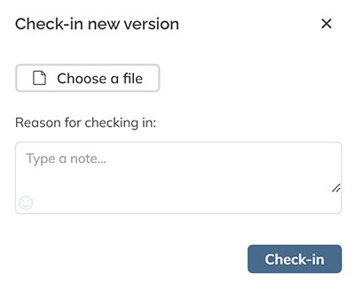 The Check-in new version panel
