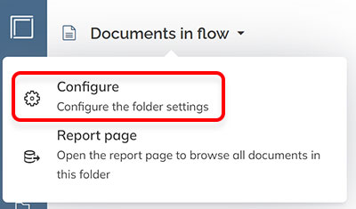 Configuring folder settings from the folder