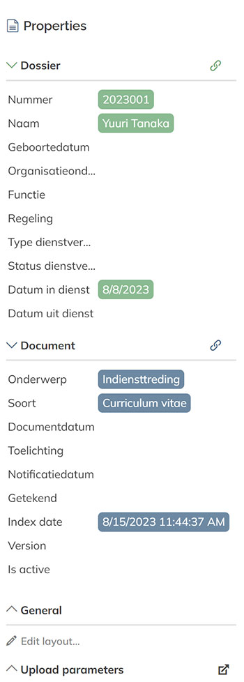 Properties act as tags to perform search actions with