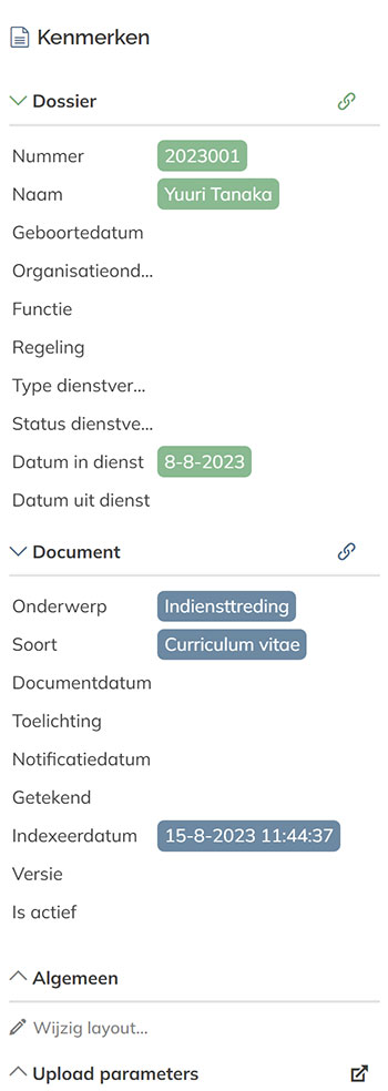 Kenmerken fungeren als tags om zoekacties mee uit te voeren