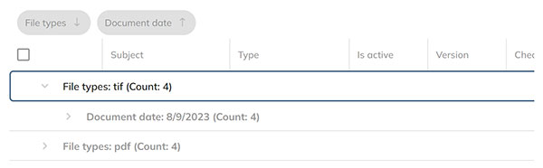 An example of grouping search results