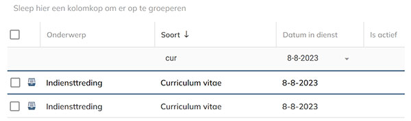 Een voorbeeld van het filteren van kolommen
