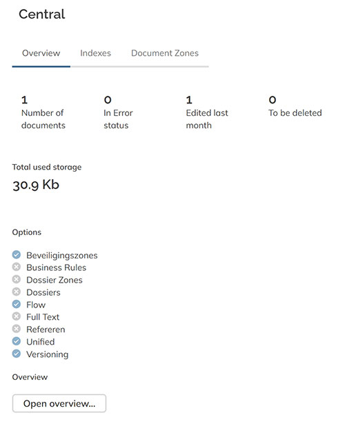 The Overview tab of the Archive details page