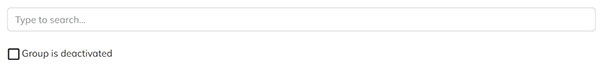 The options for filtering the Groups page