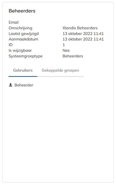 Het zijpaneel met een overzicht van de instellingen van de gebruiker