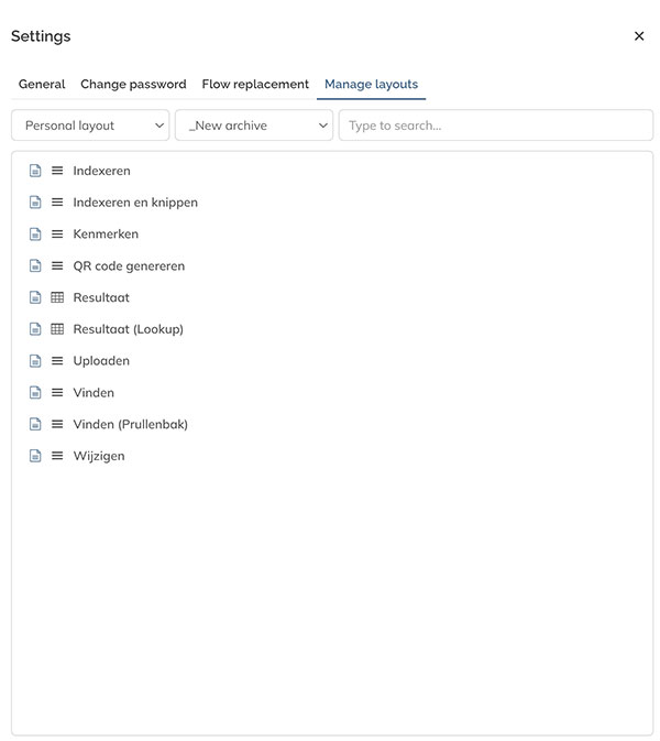 The General settings