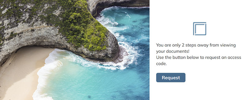 The page for requesting an access code