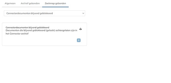 Het tabblad Zoekmap gebonden op de Rapportage pagina