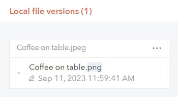 When saving the file under a new name or as a different type, the difference is highlighted in blue