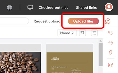 The Upload files button