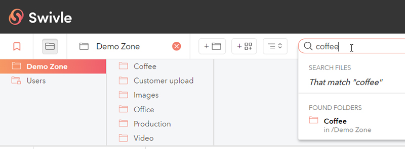 When entering a search term, references appear