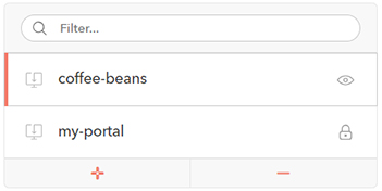The list of Portals on the Portals page