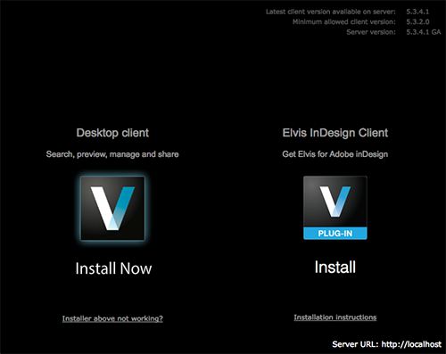 The Client install page