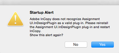 Startup Alert message after upgrading InDesign or InCopy with Smart  Connection installed – Home