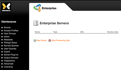 The Enterprise Servers page