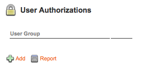 The User Authorizations screen