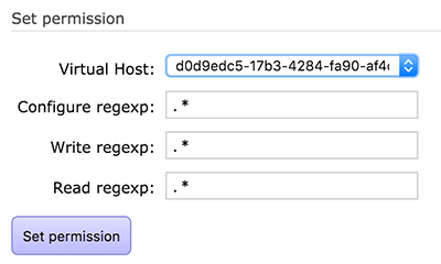 Setting the Virtual Host permission