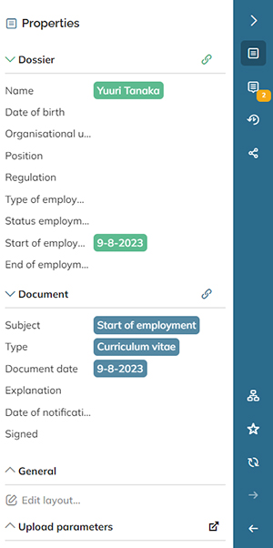 Properties of a document