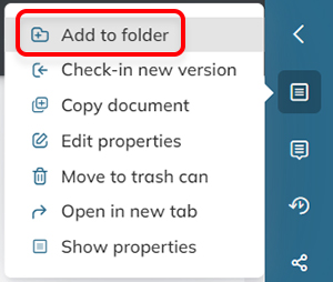 The Move to folder option in the action menu of the search results