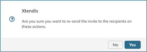 A confirmation message appears when re-sending a document