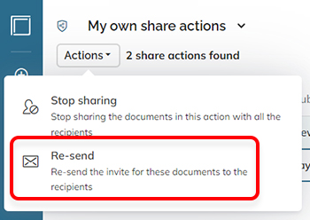 The Re-send option in the Action menu