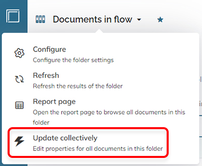 The Update collectively option in the menu of a Search folder