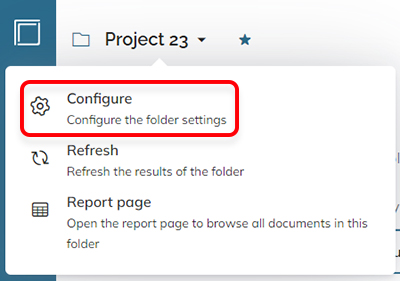 Configuring folder settings from the folder