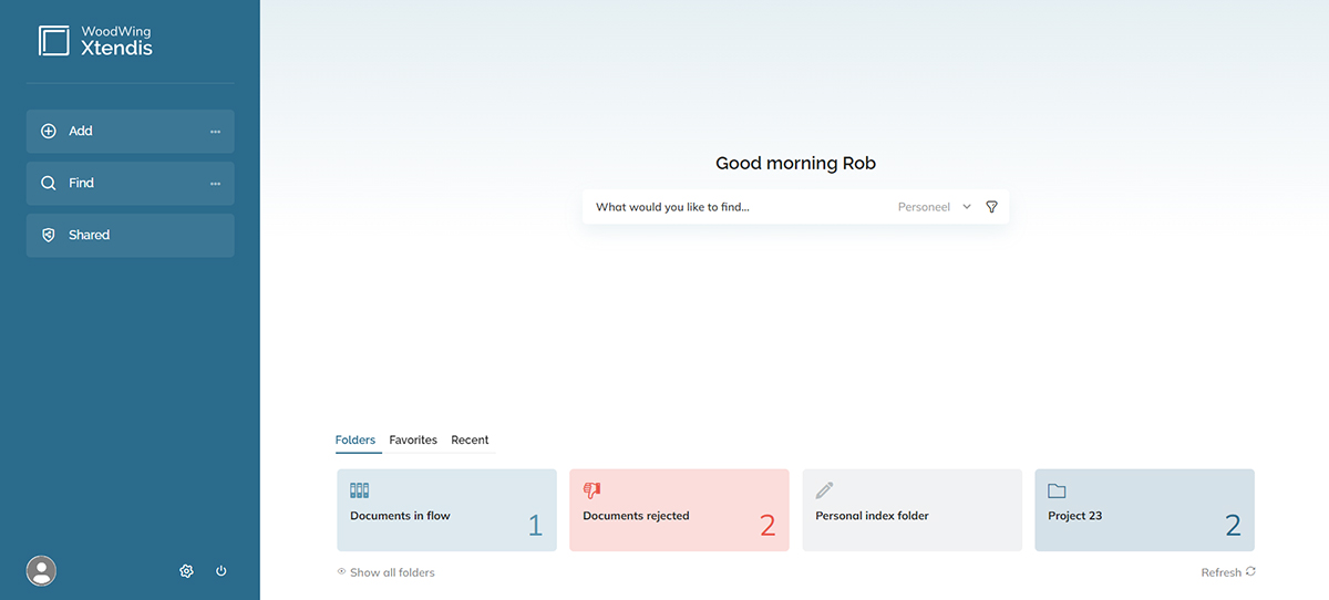 The Dashboard is your starting point for working with Xtendis.
