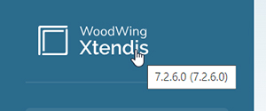 Checking the version number by hovering the mouse over the Xtendis logo