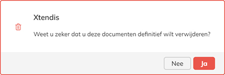 De melding om te bevestigen dat een document permanent moet worden verwijderd