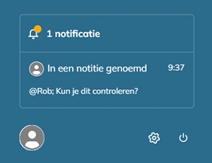 Er verschijnt een melding op de Startpagina wanneer u bent getagd in een notitie