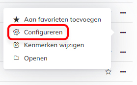 Mapinstellingen configureren vanuit de mappenlijst