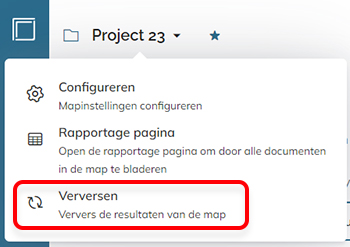 De optie Verversen in het actiemenu van een map