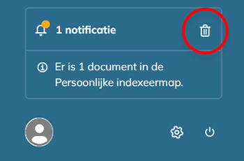 Wanneer u de muisaanwijzer op een melding plaatst, verschijnt er een prullenbak-icoon.