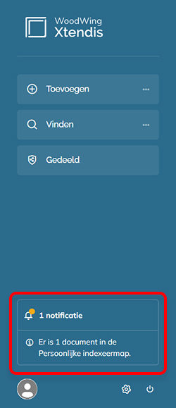 Meldingen getoond op de Startpagina