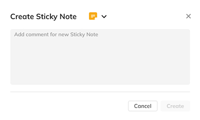 The Create Sticky Note window