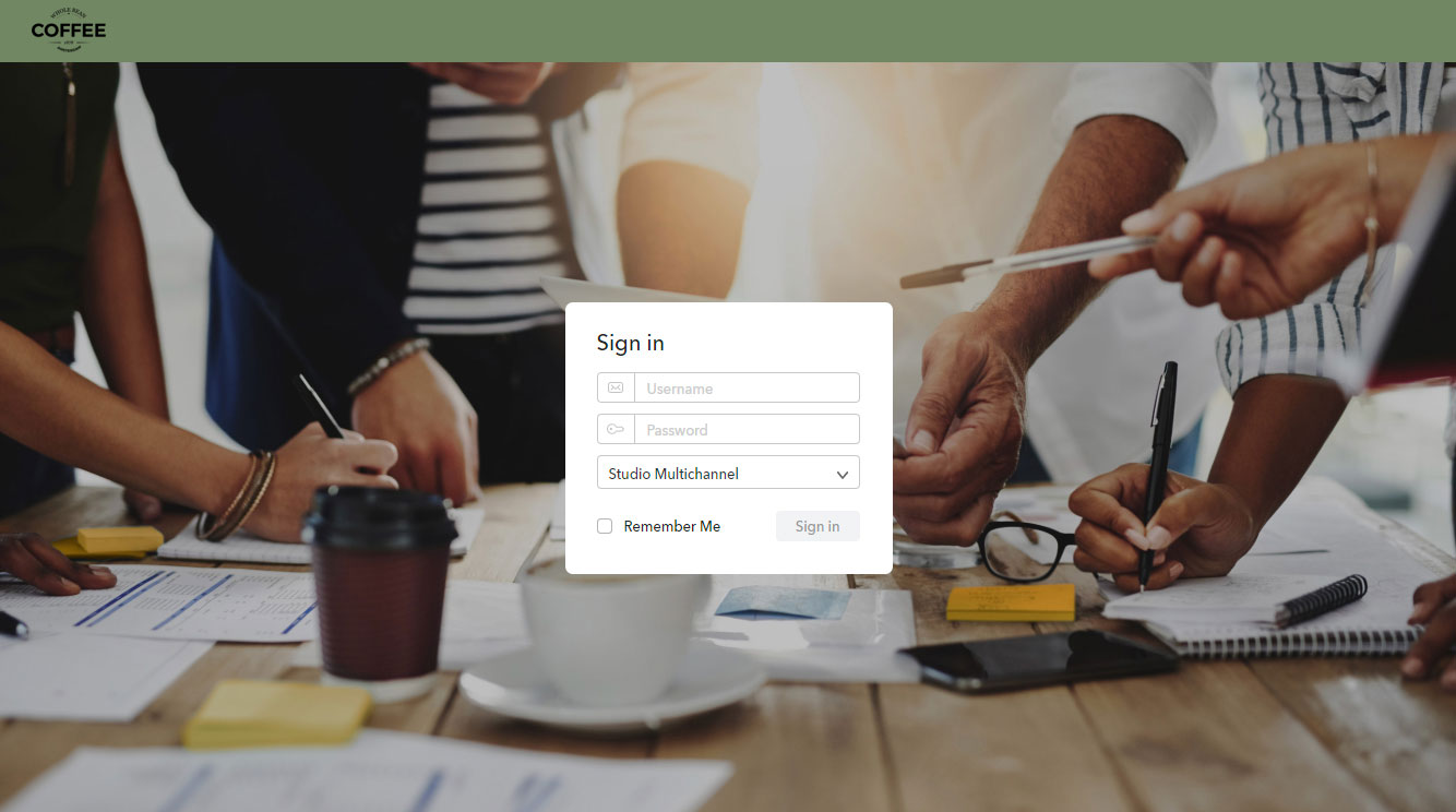 The Sign In page with a customized header