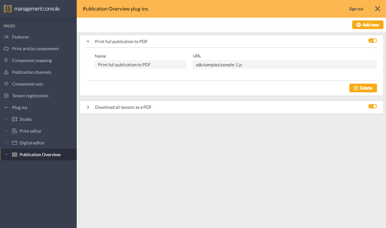 Plug-ins for the Publication Overview