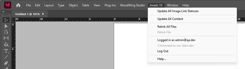 The Swivle for InDesign menu