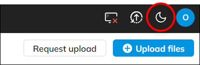 Assets can be switched to dark mode by clicking the Dark Mode icon