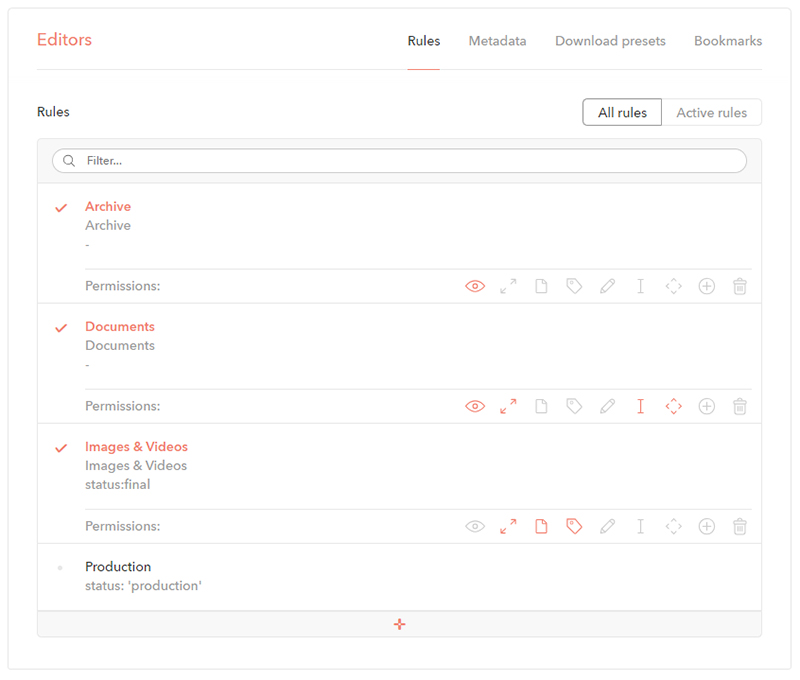 An example of setting up Rules for the Editors group