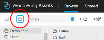 The icon for accessing the Folder browser