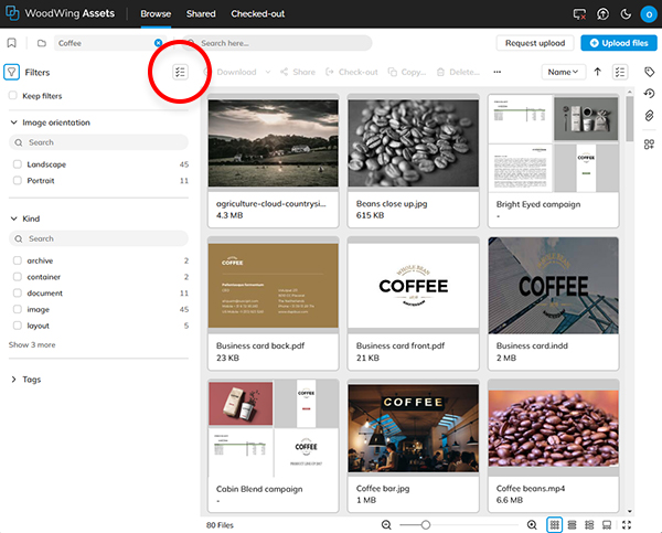 Changing the number of options that appear in the Filter panel